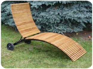 klassische Gartenliege Holz Metall- ITER®